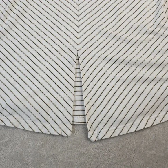 J. Jill Top Womens XS Olive Green White Striped Sleeveless Split Back Summer - Picture 9 of 9